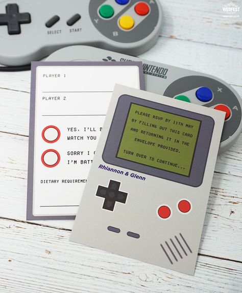 Game Wedding Invitations, Gamer Wedding Invitations, Marriage Theme, Video Game Wedding, Gamer Wedding, Nerd Wedding, Geeky Wedding, Game Wedding, Nerdy Wedding