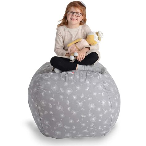 Amazon.com: Creative QT Stuffed Animal Storage Bean Bag Chair - Extra Large Stuff 'n Sit Organization for Kids Toy Storage - Available in a Variety of Sizes and Colors (38", Blue Polka Dot): Toys & Games Bean Bag Storage, Stuffed Animal Bean Bag, Toy Hammock, Toy Storage Solutions, Dandelion Print, Giant Bean Bags, Kids Toy Organization, Bean Bag Chair Covers, Animals Toys