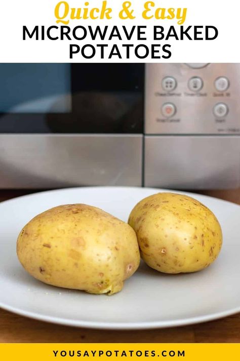 How to make perfect Microwave Baked Potatoes! This recipe shows you the tips and tricks for how to cook a potato in the microwave. Ready in just 10 minutes or less. How To Cook Baked Potatoes In Microwave, How To Make Baked Potatoes In Microwave, Microwave Baked Potato How To, How To Cook A Potato In The Microwave, Baked Potatoes In Microwave Easy, How To Make A Baked Potato In Microwave, How To Microwave A Potato, How To Make A Baked Potato, Baked Potato In Microwave