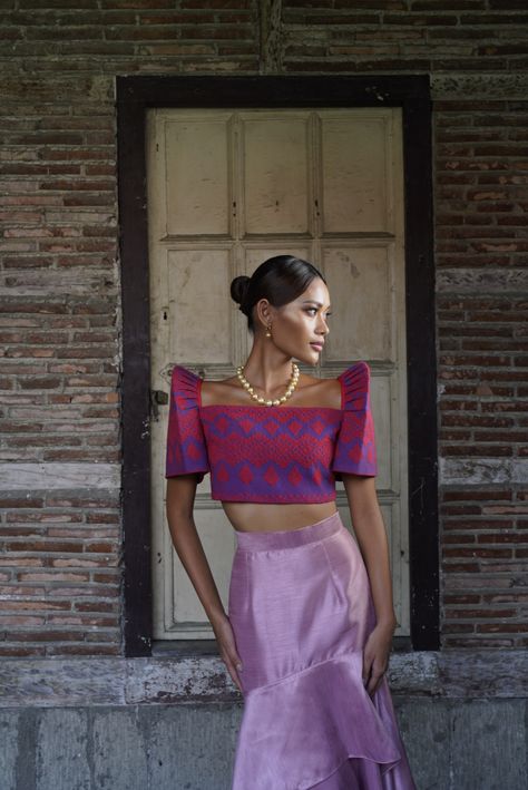 Silk Filipiniana, Purple Filipiniana, Pink Filipiniana, Modern Filipiniana Outfit, Filipiniana Skirt, Filipiniana Dress Modern Philippines, Filipino Dresses, Modern Filipiniana Top, Filipiniana Top