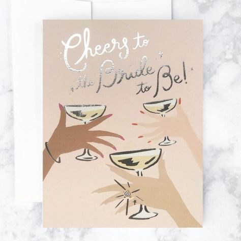 Cheers to the Bride Card - Freshie & Zero Cheers Card, Bride Card, Wedding Types, Cover Paper, Wedding Service, Bride To Be, Curated Gifts, Handmade Artisan, Homemade Cards