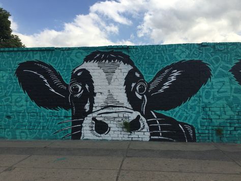 Cow Mural, Graffiti Inspiration, Painted Shed, Mural Ideas, Graffiti Murals, Milk Cow, Spray Painting, Aesthetic Fashion, Wall Mural