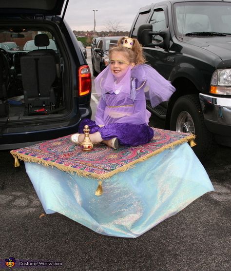 Genie on a Magic Carpet Costume - 2013 Halloween Costume Contest via @costumeworks Magic Carpet Costume, Halloween Costumes Kids Homemade, Illusion Costumes, Genie Costume, Aladdin Party, Halloween Infantil, Hair Halloween, Costume Works, Homemade Halloween Costumes