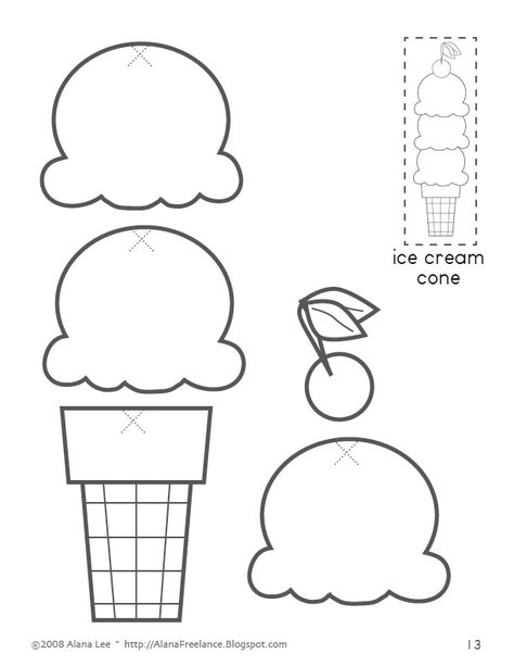 Ice cream cone | printable activities | daily printable | pre-k Ice Cream Crafts, Ice Cream Theme, Photo Products, Scissor Skills, Ice Cream Party, Fine Motor Activities, Letter I, Cut And Paste, Summer School