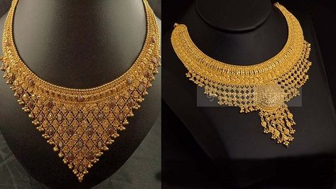 15 Modern Gold Necklace Designs in 30 Grams Modern Gold Necklace Designs, Modern Gold Necklace, Elegant Gold Necklace, Gold Jewelry Prom, Gold Necklace Wedding, Bridal Jewelery, Gold Necklace Indian, Beautiful Gold Necklaces, Gold Necklace Indian Bridal Jewelry