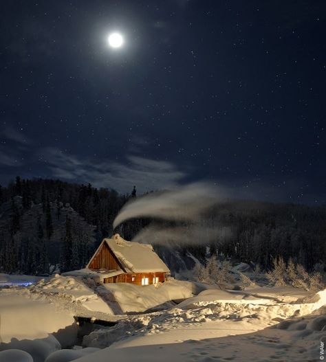 Winter Cabin, Love Winter, Winter Magic, Winter Scenery, Winter Beauty, Snow Scenes, A Cabin, Winter Wonder, Winter Night