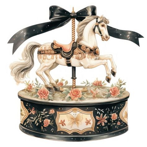 Vintage carousel horse illustration | free image by rawpixel.com / Boom Aesthetic Amusement Park, Carousel Aesthetic, Vintage Carousel Horse, Collage Creator, Horse Png, Vintage Carousel, Adopt Idea, Hobby Horses, Photoshop Resources