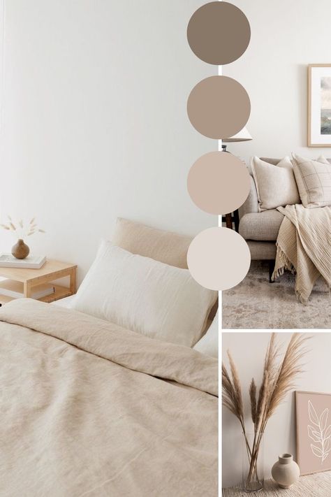 Beige Natural Bedroom, Bedroom Moodboard Interior Design Minimalist, Nude House Interior Design, Oatmeal Bedroom Ideas Color Schemes, Natural Coloured Bedroom, Minimalist Bedroom Color Palette, Beige Moodboard Interior Design, Beige Room Bedroom Color Pallets, Minimalist Interior Moodboard