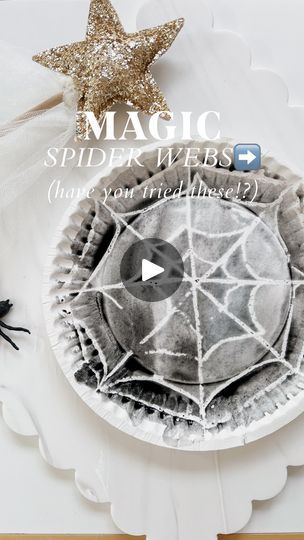 547K views · 13K reactions | Ready to amaze your kids? Try these magic spider webs! 🕸️   Use a white crayon on an uncoated paper plate to draw a web.  Let your little one paint the plate with watercolors and watch their excitement as the spider web appears!  #halloweenactivity #halloweenactivitiesforkids #kidshalloween #kidscrafts | Mandy Roberson | moon blues · Spooky Halloween Magic Spider, Christmas Diy Kids, Montessori Art, October Calendar, October Crafts, Easter Preschool, Kid Projects, Art Teaching, Spider Art