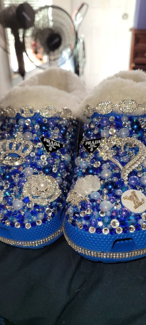 Rhinestone Crocs - Etsy Cool Crocs, Croc Decorations, Crocs With Charms, Pearl Boots, Crocs Slides, Bedazzled Shoes, Custom Crocs, Bling Converse, Bling Ideas