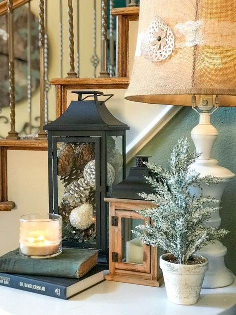 3 Winter looks for 1 Entry by CountyRoad407.com #winterdecor #winterdecorating #transitionaldecorating #transitionalwinterdecorating #decorating #winterlooks Decorating After Christmas, Winter Decor Ideas For The Home, After Christmas Decor, Winter Decorating Ideas, Decor After Christmas, Winter Mantle, January Decor, Winter Decorating, Winter Decorations Diy