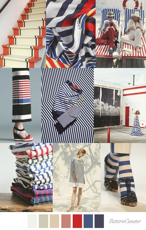 Riviera Fashion, Pattern Curator, Fashion Trend Board, T Shirt Sewing Pattern, Illustration Tutorial, Trend 2023, Sailor Stripes, Color Combinations For Clothes, Nautical Fashion