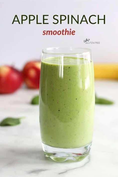 Apple Banana Smoothie, Spinach Smoothie Recipes, Banana Apple Smoothie, Healthy Smoothie Recipes, Smoothie Recipes Healthy Breakfast, Healthy Green Smoothies, Smoothie Detox, Healthy Drinks Smoothies, Spinach Smoothie