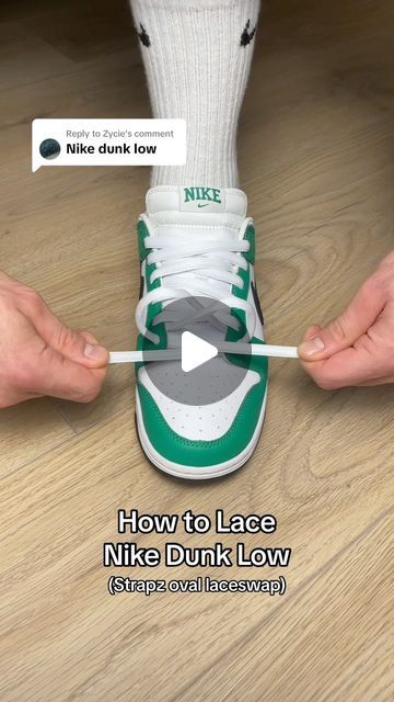 Lacing Shoes Unique No Tie, How To Tie Dunk Lows, How To Lace Dunks, Ways To Tie Shoelaces, Shoe Hacks, Ways To Lace Shoes, How To Tie Shoes, School Cake, Insta Reels