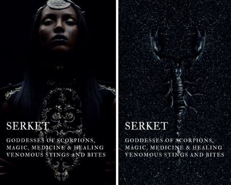 serket - egyptian goddess of scorpions, medicine, magic & healing venomous bites and stings Names That Mean Healing, Serket Goddess, Egyptian Names And Meanings, Goddess Of Medicine, Magic Healing, Goddess Of Magic, Vriska Serket, Word Meanings, Gods Goddesses