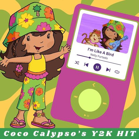 It looks like Coco Calypso is a @nellyfurtado superfan!! ☀️ ❤️ Who voted I’m Like A Bird as Coco Calypso’s Y2K hit?? #strawberryshortcake #nellyfurtado Coco Calypso Aesthetic, Coco Calypso Strawberry Shortcake, Strawberry Shortcake Coco Calypso, Coco Calypso, Strawberry Shortcake Nostalgia, Strawberry Shortcake Icons 2003, Coco Costume, Strawberry Shortcake Dolls 2003, Nelly Furtado