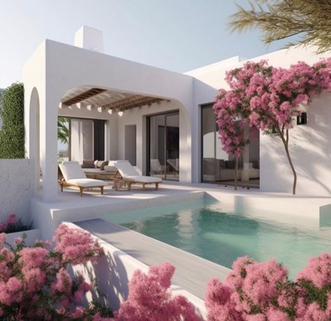 Pool Decor Ideas, Moroccan Villa, Elegant Pool, Apartment Exterior, Pool Landscape Design, Modern Shapes, Beautiful Houses, Pool Decor, Backyard Pool Designs