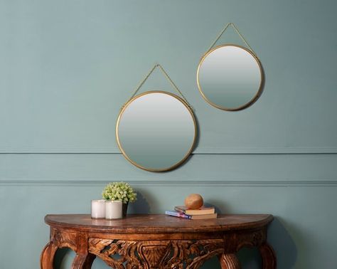 Round Hanging Mirror, Round Gold Mirror, Copper Mirror, Golden Wall, College Decor, Gold Mirror Wall, Vintage Mirror Wall, Unique Home Accessories, Elegant Mirrors