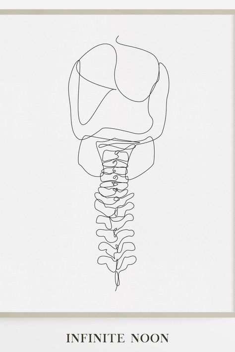 Line Drawing Anatomy, Medical Abstract Art, Physical Therapist Tattoo Ideas, Spine Line Art, Anatomy Line Drawing, Chiropractor Tattoo, Chiropractic Wall Art, Abstract Anatomy Art, Medical Line Art