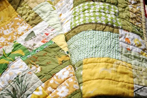 Dottie Angel, Quilt As You Go, Green Quilt, Rag Quilt, Scrappy Quilts, Green Vintage, Cotton Sheets, Easy Quilts, Quilting Ideas