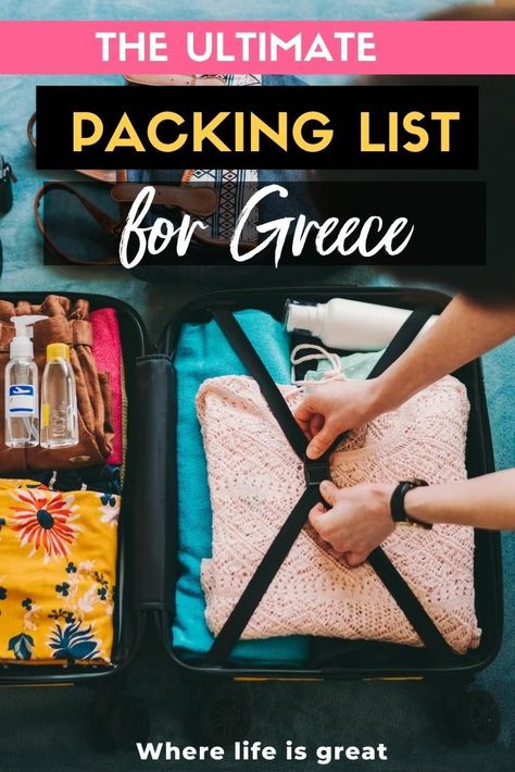 What To Pack For Greece, Pack For Greece, What To Wear In Greece, Greece Packing, Greece Packing List, Greece Cruise, Travel Packing Checklist, Ultimate Packing List, Travel Preparation