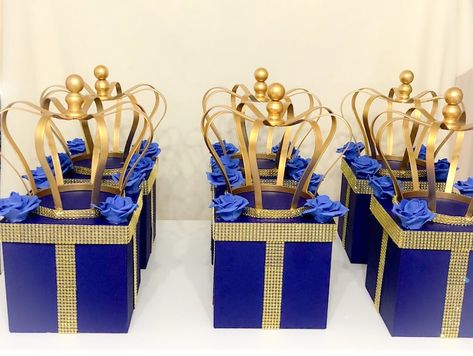 Royal Prince Gold Crown Centerpiece Box Royal Blue and Gold With Bling Mesh for Royal Prince Baby Showers, Birthdays, Baptisms - Etsy Australia Prince Baby Shower Centerpieces, Royal Baby Shower Boy, Royalty Baby Shower, Prince Baby Shower Decorations, Royal Prince Birthday Party, Prince Baby Shower Theme, Royal Birthday Party, Crown Centerpiece, Prince Birthday Party