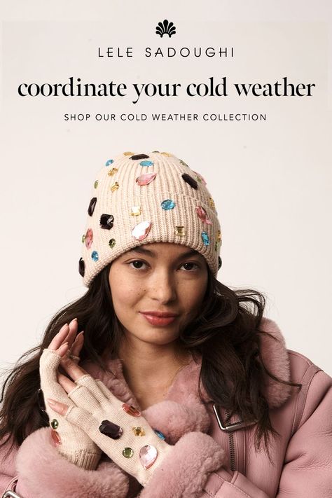 Lele Sadoughi cold weather collection Designer Headbands, Lele Sadoughi, Fashion Cap, Travel Handbags, Handbag Straps, Winter Knits, Winter Accessories, Winter Wardrobe, Stay Warm