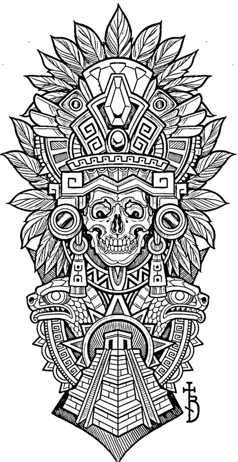 Aztec Tattoo Patterns, Aztec Tattoo Stencils, Aztec Leg Sleeve Tattoo, Mexican Themed Tattoos, Mexican Trible Tattoos, Aztec Flash Art, Aztec Tattoos Sleeve Mexican Style, Mexican Tattoo Ideas For Men Aztec, Aztec Calendar Chest Tattoo