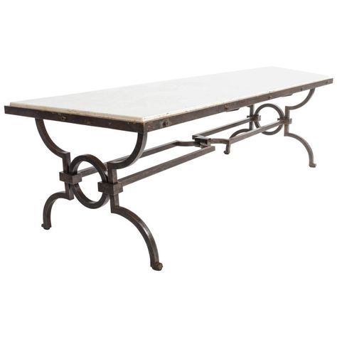 Wrought Iron Coffee Table, Rod Iron, Wrought Iron Table, Iron Coffee Table, Low Coffee Table, Iron Shelf, Beige Marble, Coffee And Cocktail Tables, Iron Table