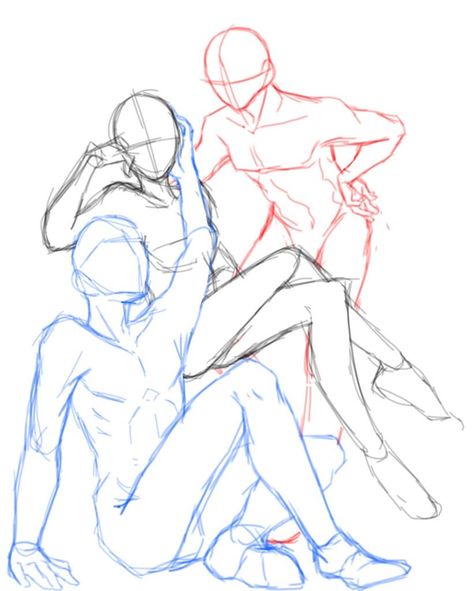 Drawing 3 People, Ideas In Drawing, Poses Drawing Reference, Base Drawing, Body Base, Poses Drawing, Body Sketches, Body Base Drawing, Body Reference Drawing