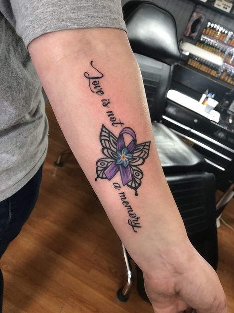 Purple Ribbon Tattoo Alzheimers, Alzheimer's Tattoo Ideas, Altzeimers Tattoo, Alzheimer’s Tattoos, Tattoos For Alzheimer’s, Tattoos For Alzheimers, Alzheimers Tattoo Mom, Alzheimer’s Tattoo, Alzheimers Tattoo Grandmothers