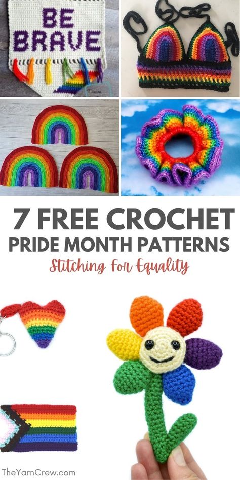 Crochet Craft Fair, Cotton Crochet Patterns, Crochet Halter Top Pattern, Love And Acceptance, Crochet Rainbow, Crochet Bandana, Cozy Crochet Patterns, Crochet Hair Accessories, Rainbow Crochet