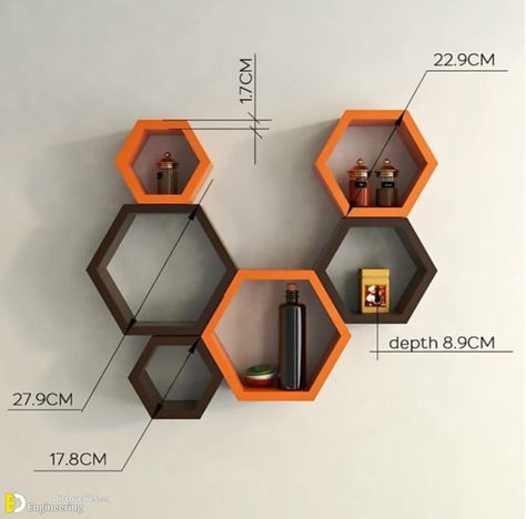 40 Creative Bookshelf Design Ideas For Your Inspiration - Engineering Discoveries Alternative Bookshelf, Hexagon Shelf Decor, Bookshelf Design Ideas, Bookshelf Designs, Bookshelf Door, Creative Bookshelves, Bookshelf Ideas, Hexagon Shelves, Bookcase Design