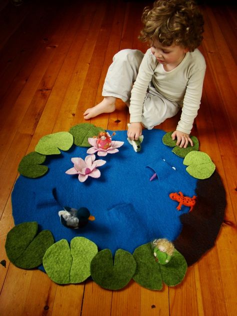 Book Shape, Felt Play Mat, Book Light, Homemade Toys, Lily Pond, Quiet Books, Felt Toys, Play Mat, Lamp Decor