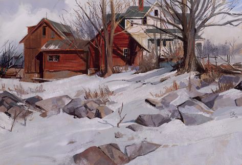 Ioana Oprisan (@IoanaOprisan) / Twitter Richard Schmidt, Richard Schmid, Master Study, Winter Scene Paintings, Vermont Winter, Winter Landscape Painting, Winter Watercolor, Traditional Artwork, Landscape Art Painting