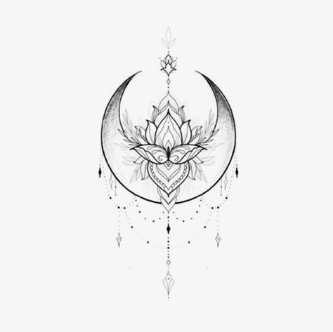 Curse Protection, Small Feather Tattoo, Lotus Mandala Tattoo, Upper Thigh Tattoos, Half Moon Tattoo, Small Neck Tattoos, Lotus Tattoo Design, Crescent Moon Tattoo, Neck Tattoos Women