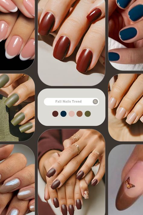 autumn nails 2023 Deep Autumn Nails Colour, Deep Autumn Color Palette Nails, Warm Autumn Color Palette Nails, Warm Autumn Nail Color, True Autumn Nails, Deep Autumn Nails, Dark Autumn Nails Colour, Warm Autumn Nails, Deep Autumn Nail Colors