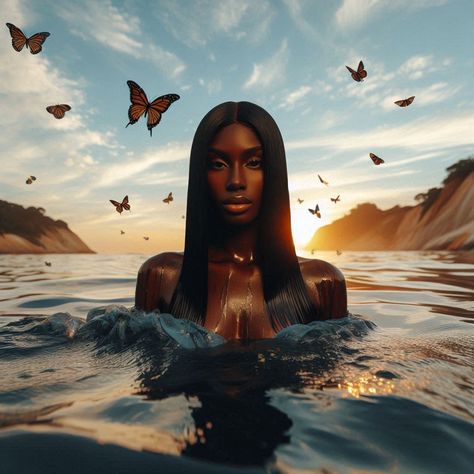 Water Photoshoot Black Women, Butterfly Photoshoot Ideas, Pisces Birthday Photoshoot, Tub Photoshoot Ideas, Pisces Photoshoot Ideas, Photoshoot Black Women, Birthday Shoots, Underwater Birthday, Creative Shoots