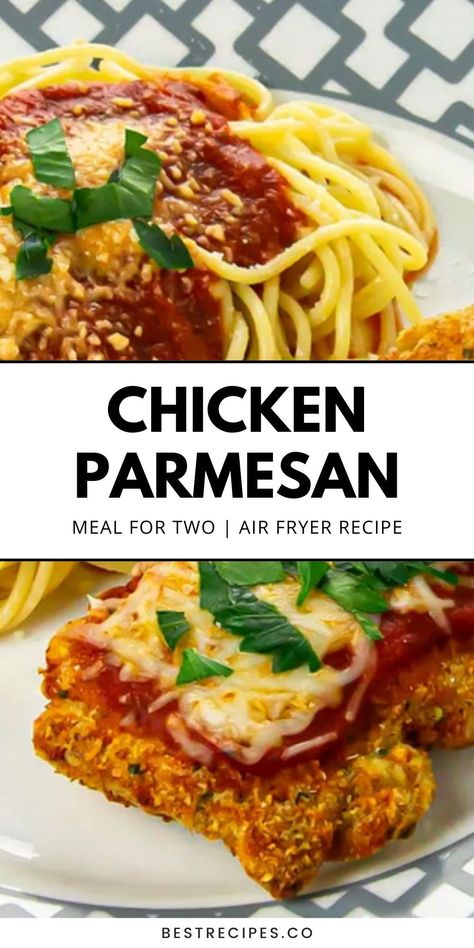 Quick Chicken Parmesan Recipe, Chicken Parmesan Air Fryer, Chicken Parmesan Recipe Air Fryer, Easy Air Fryer Meals Healthy, Air Fryer Chicken Parm, Healthy Baked Chicken Parmesan, Air Fryer Parmesan Chicken, Air Fryer Chicken Parmesan Recipe, Low Carb Air Fryer Recipes