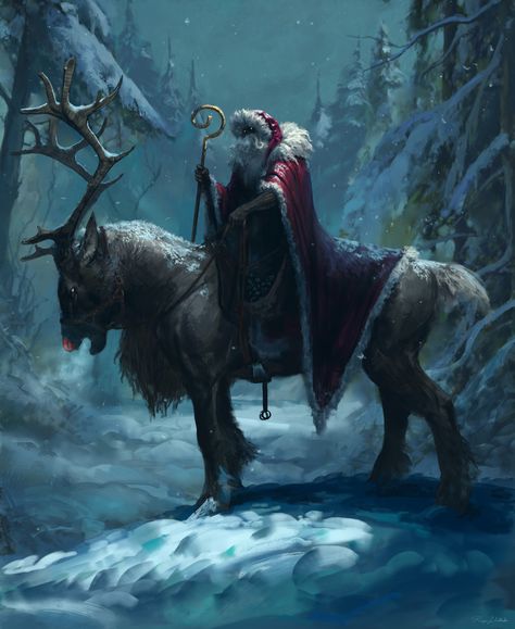 "Frazsanta" by Regin Wellander Odin Santa Claus, Santa Fanart, Christmas Fantasy Art, Viking Santa, Santa Illustration, Fantasy Christmas, Book Tok, Santa Claus Images, Christmas Horror