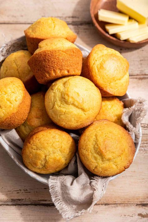 Nothin’ muffins are inspired by a recipe from my mother-in-law. While she made them to satisfy picky eaters, they’re a delicious, super simple all-purpose muffin recipe that’s easy to customize. Sweet Corn Muffins, Honey Cornbread Muffins, Cornbread Muffin, Honey Cornbread, Cornbread Muffins, Favorite Meals, Simply Recipes, Baking Supplies, Dinner Rolls