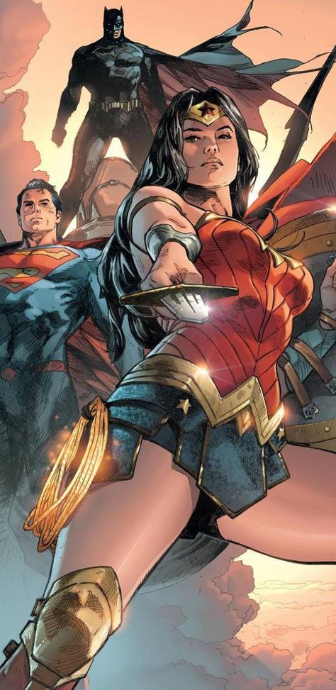 Dc Trinity, Michael Turner, Dc Comics Wallpaper, Wonder Woman Art, Univers Dc, Superman Wonder Woman, Arte Dc Comics, Wonder Women, Bd Comics