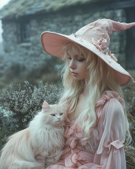 Pink Witch Aesthetic Outfit, Pink Witch Dress, White Witch Aesthetic, Pink Witch Costume, Pink Witch Aesthetic, Witch Poses, Witch Pose, Coquette Witch, Witch Costume Ideas