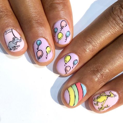 Dr Seuss Nails, Nail Contest, Teacher Nails, Spring Break Nails, Graduation Nails, Broken Nails, Fingernail Polish, Polish Ideas, Disney Nails