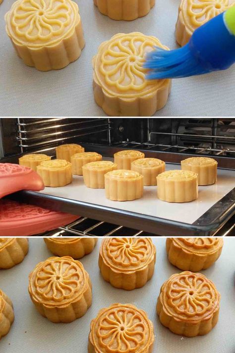 Chinese Moon Cake, Chinese Almond Cookies, Mooncake Recipe, Coconut Filling, Homemade Chinese Food, Moon Cakes, Easy Homemade Pizza, Tea Snacks, Chinese Dessert