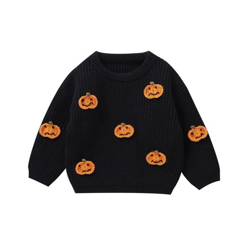 PRICES MAY VARY. High-quality material: Halloween baby girl boy sweater is made of 95% cotton and 5% polyester, skin-friendly fabric, soft texture, comfortable to wear, warm, and suitable for baby's delicate skin.Cute toddler girl fall clothes,pumpkin sweater baby long sleeve crewneck sweatshirt. Features: Cute toddler baby sweatshirt, fall winter unisex baby knit oversized sweater is long sleeves and round neck design, handmade pumpkin pattern for warm baby boy girl halloween sweater knitwear f Halloween Knit, Baby Halloween Pumpkin, Infant Sweater, Kindergarten Party, Pumpkin Sweater, Halloween Clothes, Halloween Family, Holiday Halloween, Comfy Sweater