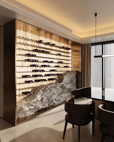 INTERIOR ╱ DESIGN ╱ ARCHITECTURE (@nk__interior__) • Instagram photos and videos Video Interior Design, Modern Wine Wall, Wine Cellar Architecture, Wine Cellar Inspiration, Rugs Wallpaper, Wine Room Design, Fridge Design, Home Wine Cellars, Shelving Design