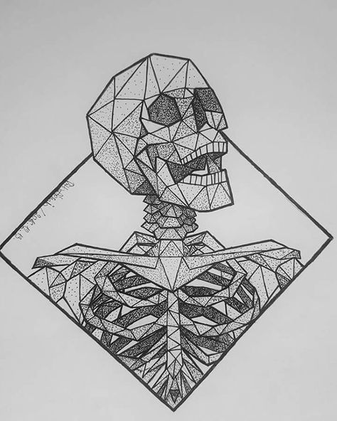 Art Ideas Drawing, Drawing Sharpie, Sharpie Drawings, Skeleton Drawings, Kunst Tattoos, Geometric Drawing, Skeleton Art, A Skeleton, Arte Sketchbook