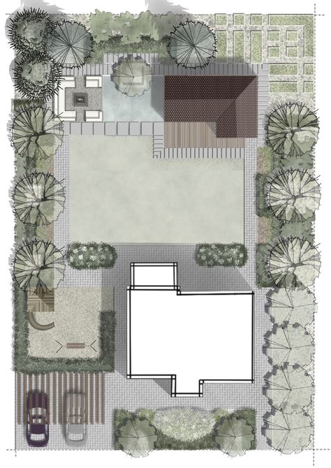 Site Plan Design, Landscape Design Drawings, Landscape Architecture Drawing, Planting Design, Courtyard Design, Villa Plan, Garden Design Plans, Architecture Graphics, Landscape Design Plans