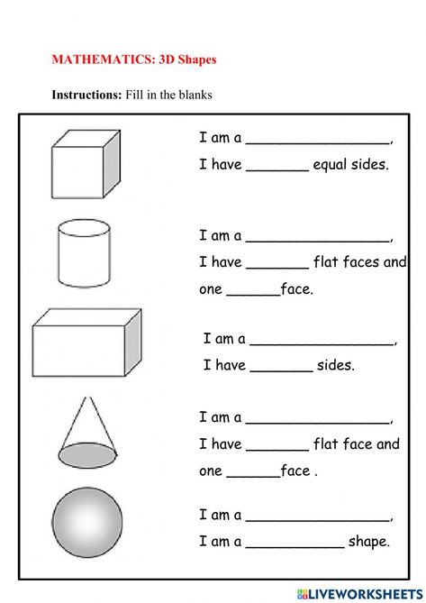 Functional English, Maths Classroom Displays, Capacity Worksheets, 3 D Shapes, Grade 1 Math, 3d Shapes Worksheets, Volume Worksheets, Math Division Worksheets, Shape Worksheets For Preschool